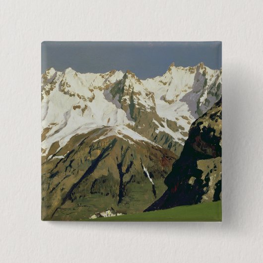 Mont Blanc Mountains, 1897 Vierkante Button 5,1 Cm (Voorkant)