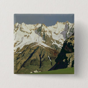 Mont Blanc Mountains, 1897 Vierkante Button 5,1 Cm