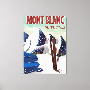 Mont Blanc  skiposter Canvas Afdruk