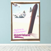 mont blanc Snowboarding-reisposter. Canvas Afdruk (Insitu (Houten vloer))
