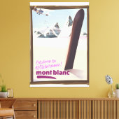 mont blanc Snowboarding-reisposter. Canvas Afdruk (Insitu (Woonkamer))
