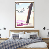 mont blanc Snowboarding-reisposter. Canvas Afdruk (Insitu (Slaapkamer))