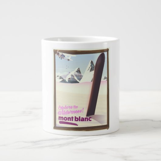 mont blanc Snowboarding-reisposter. Grote Koffiekop (Voorkant)