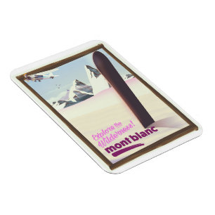 mont blanc-snowboardposter voor reizen. magneet