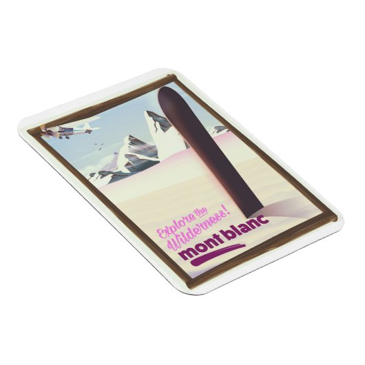 mont blanc-snowboardposter voor reizen. magneet (Rechterzijde)