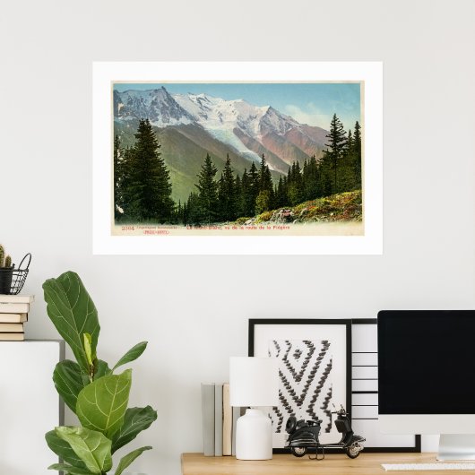  Mont Blanc-uitzicht vanaf de route Flégère Poster (Thuiskantoor)