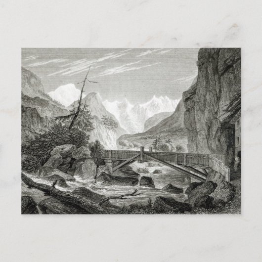 Mont Blanc van de Baths of St. Didier Briefkaart (Voorkant)
