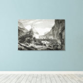 Mont Blanc van de Baths of St. Didier Canvas Afdruk (Insitu (Houten vloer))
