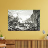 Mont Blanc van de Baths of St. Didier Canvas Afdruk (Insitu (Woonkamer))