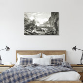Mont Blanc van de Baths of St. Didier Canvas Afdruk (Insitu (Slaapkamer))