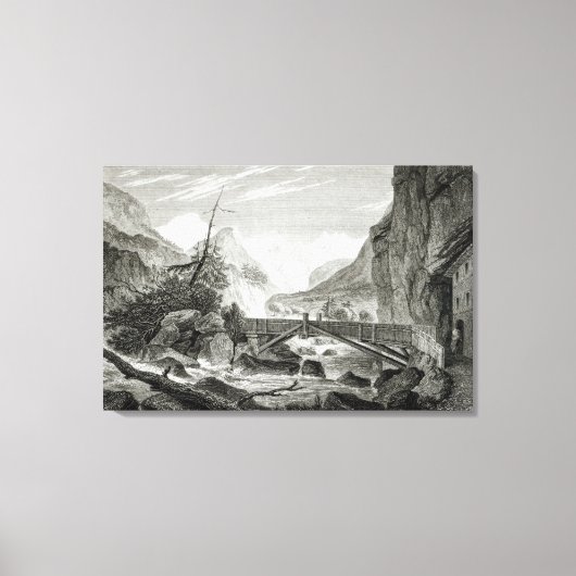 Mont Blanc van de Baths of St. Didier Canvas Afdruk (Voorkant)