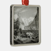 Mont Blanc van de Baths of St. Didier Metalen Ornament (Rechts)