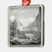 Mont Blanc van de Baths of St. Didier Metalen Ornament (Links)