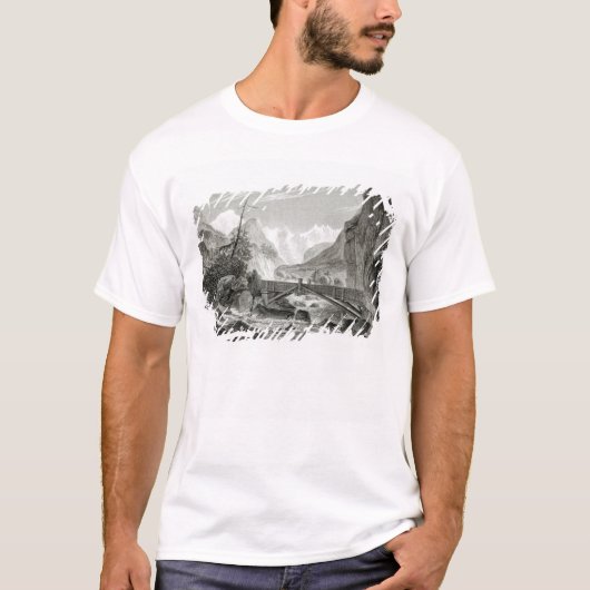 Mont Blanc van de Baths of St. Didier T-shirt (Voorkant)