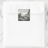 Mont Blanc van de Baths of St. Didier Vierkante Sticker (Tas)