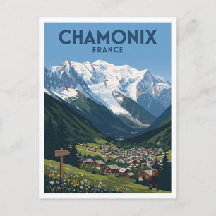 Mont Blanc vanuit Chamonix Frankrijk Cadeau Briefkaart