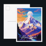 Mont Blanc vintage reisillustratie Briefkaart<br><div class="desc">Mont Blanc vintage reisplaats illustratie</div>