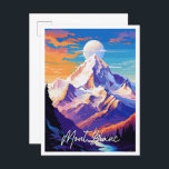 Mont Blanc vintage reisillustratie Briefkaart<br><div class="desc">Mont Blanc vintage reisplaats illustratie</div>