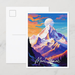 Mont Blanc vintage reisillustratie Briefkaart