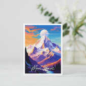 Mont Blanc vintage reisillustratie Briefkaart (Staand voorkant)