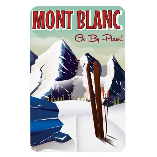Mont Blanc vintage skireisposter Magneet (Verticaal)