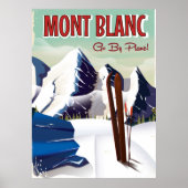 Mont Blanc vintage skireisposter Poster (Voorkant)