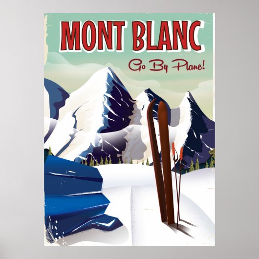 Mont Blanc vintage skireisposter Poster (Voorkant)