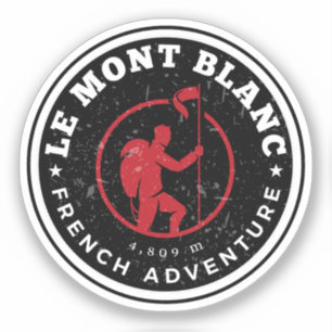 Mont Blanc wandelen Frans avontuur- Monte Bianco Sticker