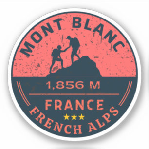 Mont Blanc wandelen Frans avontuur- Monte Bianco Sticker