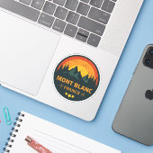 Mont Blanc-wandeling Franse avontuur- Monte Bianco Sticker (Laptop met iPhone)