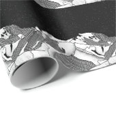 Mont Blanc zwart-witte berg Cadeaupapier (Rol Hoek)