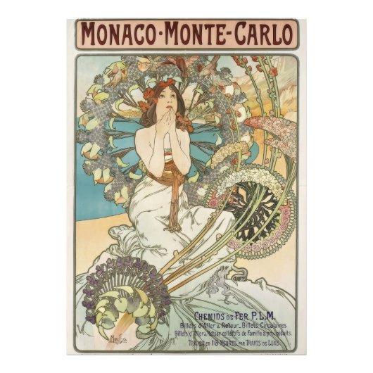  Mont-Carlo Poster door Alphonse Mucha (Voorkant)