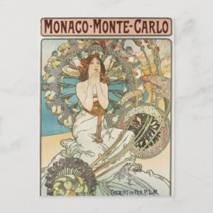 Mont-Carlo Poster door Alphonse Mucha Briefkaart