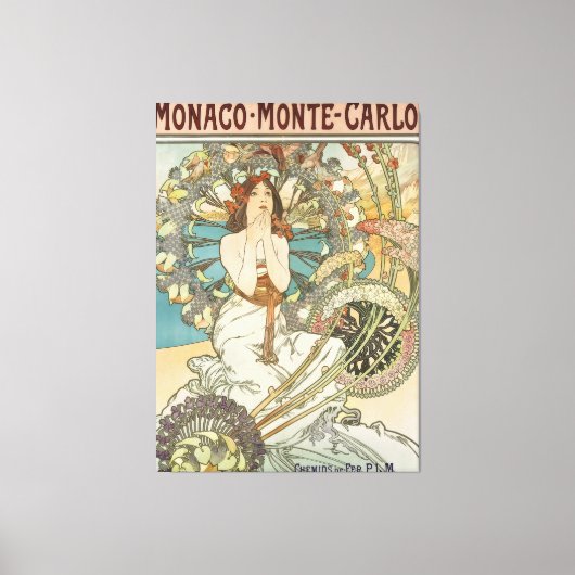  Mont-Carlo Poster door Alphonse Mucha Canvas Afdruk (Voorkant)