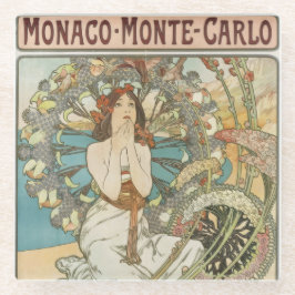  Mont-Carlo Poster door Alphonse Mucha Glazen Onderzetter