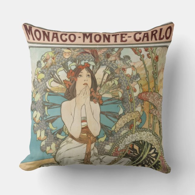  Mont-Carlo Poster door Alphonse Mucha Kussen (Voorkant)