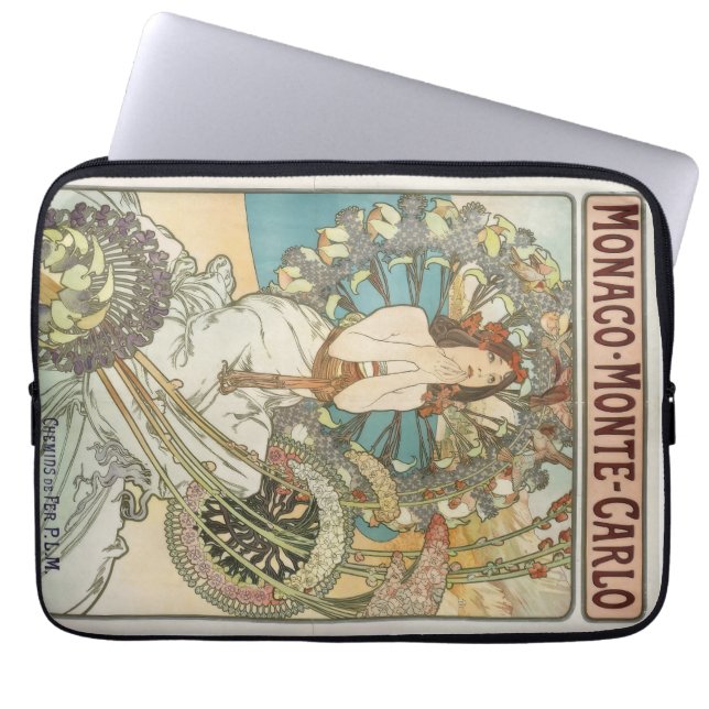  Mont-Carlo Poster door Alphonse Mucha Laptop Sleeve (Voorkant)