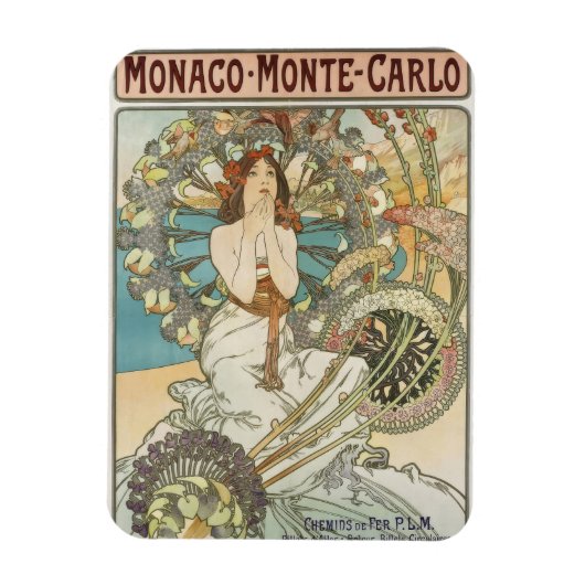  Mont-Carlo Poster door Alphonse Mucha Magneet (Verticaal)
