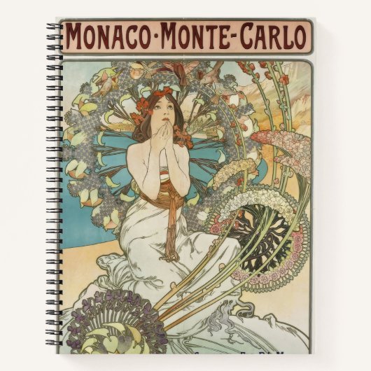  Mont-Carlo Poster door Alphonse Mucha Notitieboek (Voorkant)