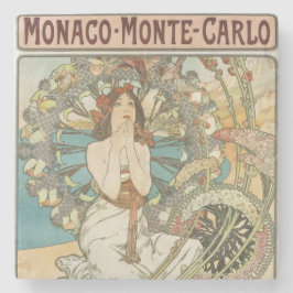  Mont-Carlo Poster door Alphonse Mucha Stenen Onderzetter