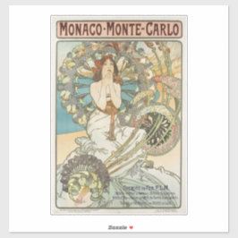  Mont-Carlo Poster door Alphonse Mucha Sticker