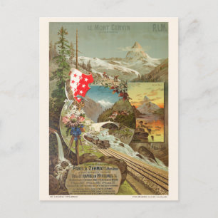 Mont Cervin Matterhorn Vintage Poster 1895 Briefkaart
