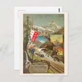 Mont Cervin Matterhorn Vintage Poster 1895 Briefkaart (Voorkant / Achterkant)