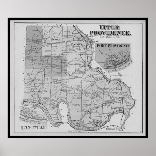 Mont Clare Map PA Pennsylvania 1871 Poster (Voorkant)