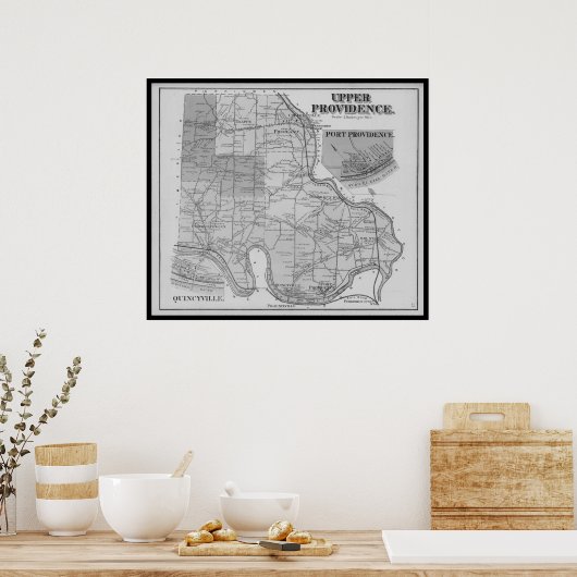 Mont Clare Map PA Pennsylvania 1871 Poster (Keuken)