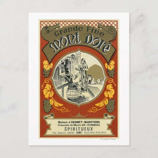 Mont Dore Wine LabelEurope Briefkaart (Voorkant)