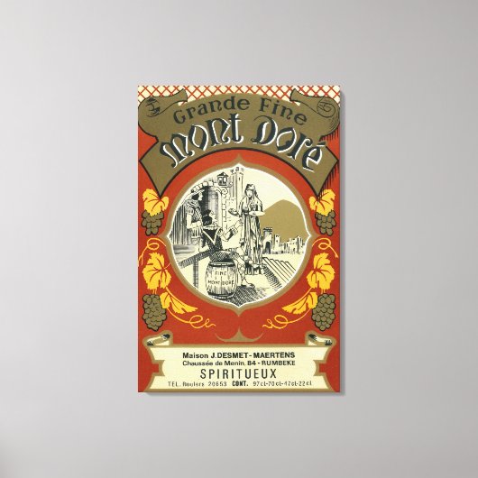 Mont Dore Wine LabelEurope Canvas Afdruk (Voorkant)