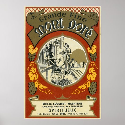 Mont Dore Wine LabelEurope Poster (Voorkant)
