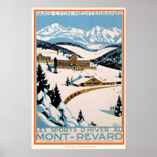 Mont Revard Savoie Frankrijk Vintage Ski Poster