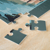 Mont-Saint-Michel France Illustration Travel Art Legpuzzel (Zijkant)